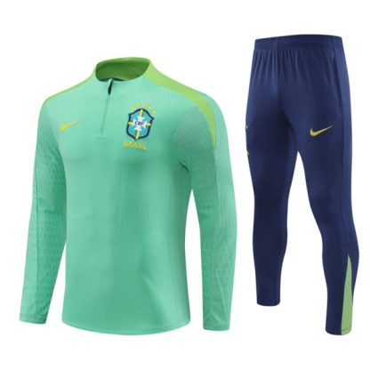 Moški Brazilija Sweatshirt Za Trening dresi kompleti 1/4 Zip zelena 2024-25