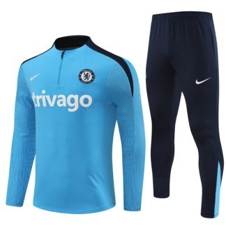 Moški Chelsea Sweatshirt Za Trening dresi kompleti 1/4 Zip Modra 2024-2025