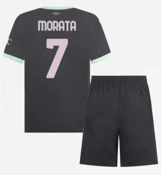 Otroški Nogometni Dresi Kompleti za otroke AC Milan Tretji 2024-25 Alvaro Morata 7