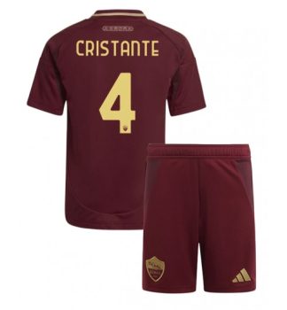 Otroški Nogometni Dresi Kompleti za otroke AS Roma Domači 2024-25 Bryan Cristante 4