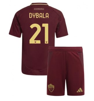 Otroški Nogometni Dresi Kompleti za otroke AS Roma Domači 2024-25 Paulo Dybala 21