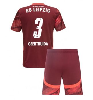 Otroški Nogometni dresi za nogomet RB Leipzig Gostujoči 2024-2025 rdeča Lutsharel Geertruida 3