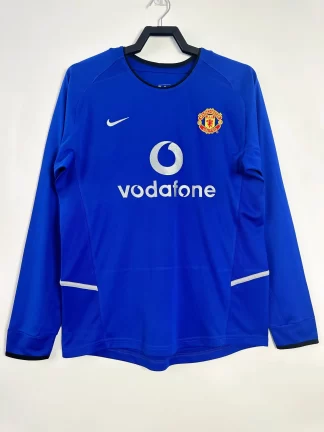 Moški Retro Nogometni dresi Manchester United Gostujoči 2002-03 modra