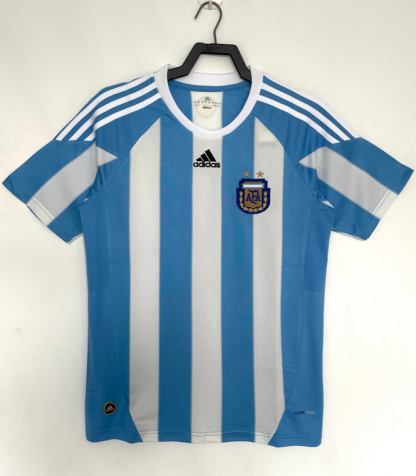 Najcenejši Retro Nogometni dresi Argentina Domači 2010 Kratek Rokav