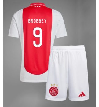 Poceni Otroški Nogometni dresi kompleti Ajax Domači 2024-2025 Brian Brobbey 9