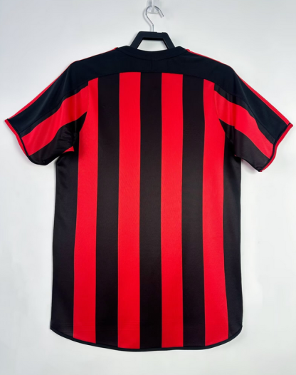 Poceni Retro Nogometni dresi AC Milan Domači 2003-04 rdeča črna Kratek Rokav-1