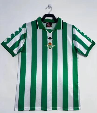 Poceni Retro Nogometni dresi Real Betis Domači 1999-00 zelena bela Kratek Rokav