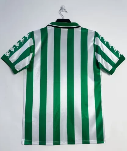 Poceni Retro Nogometni dresi Real Betis Domači 1999-00 zelena bela Kratek Rokav-2