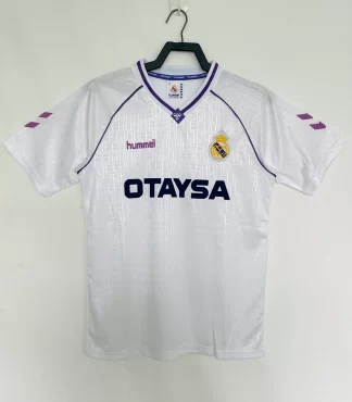 Poceni Retro Nogometni dresi Real Madrid 1990-92 bela Kratek Rokav