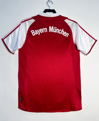 Retro Nogometni dresi Bayern Munich Domači 2003-04 rdeča bela Kratek Rokav-1