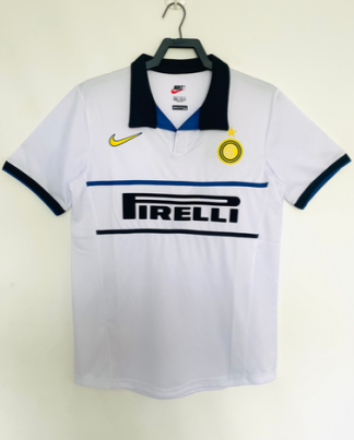 Retro Nogometni dresi Inter Milan Gostujoči 1998-99 Bela Kratek Rokav