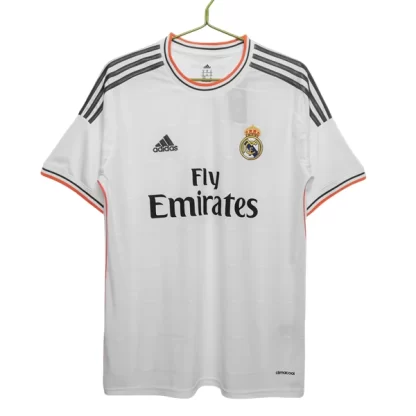 Moški Retro Nogometni dresi Real Madrid Domači 2013-14 bela Kratek Rokav