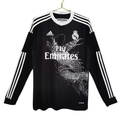 Moški Retro Nogometni dresi Real Madrid Tretji 2014-15 črna Dolgi Rokav