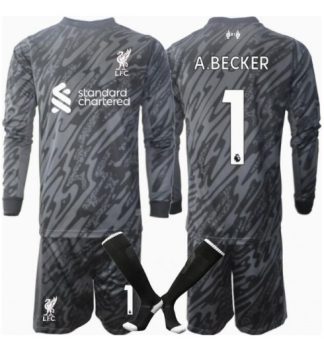 Otroški Nogometni Dresi Kompleti Liverpool Vratar Domači 2024-25 Alisson Becker 1