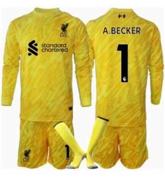 Otroški Nogometni Dresi Kompleti Liverpool Vratar Tretji 2024-25 Alisson Becker 1