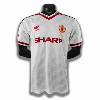 Poceni Retro Nogometni dresi Manchester United Gostujoči 1986-88 bela