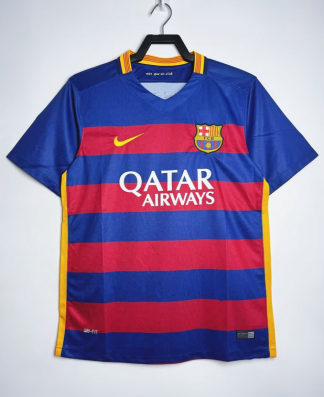 Retro Nogometni dresi Barcelona Domači 2015-16 Kratek Rokav