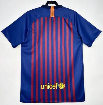 Retro Nogometni dresi Barcelona Domači 2018-19 Kratek Rokav-1